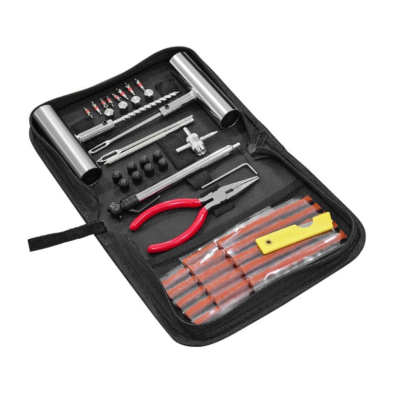 BESULEN Tire Repair Kit 46 Pcs Heavy Duty Tire Plug Kit to Fix Punctures Car Emergency Tool Universal Plug Flats Patch Kit for Motorcycle Truck Tractor Trailer RV SUV ATV Car Accessories